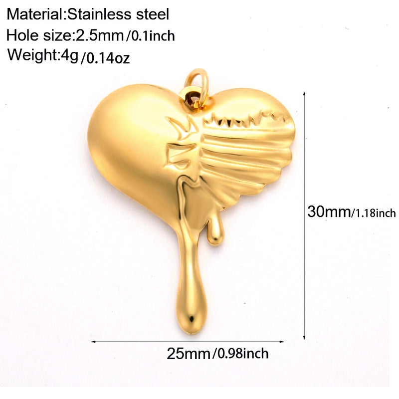 1 Piece 304 Stainless Steel Sunflower Compass Shark Pendant Jewelry Accessories