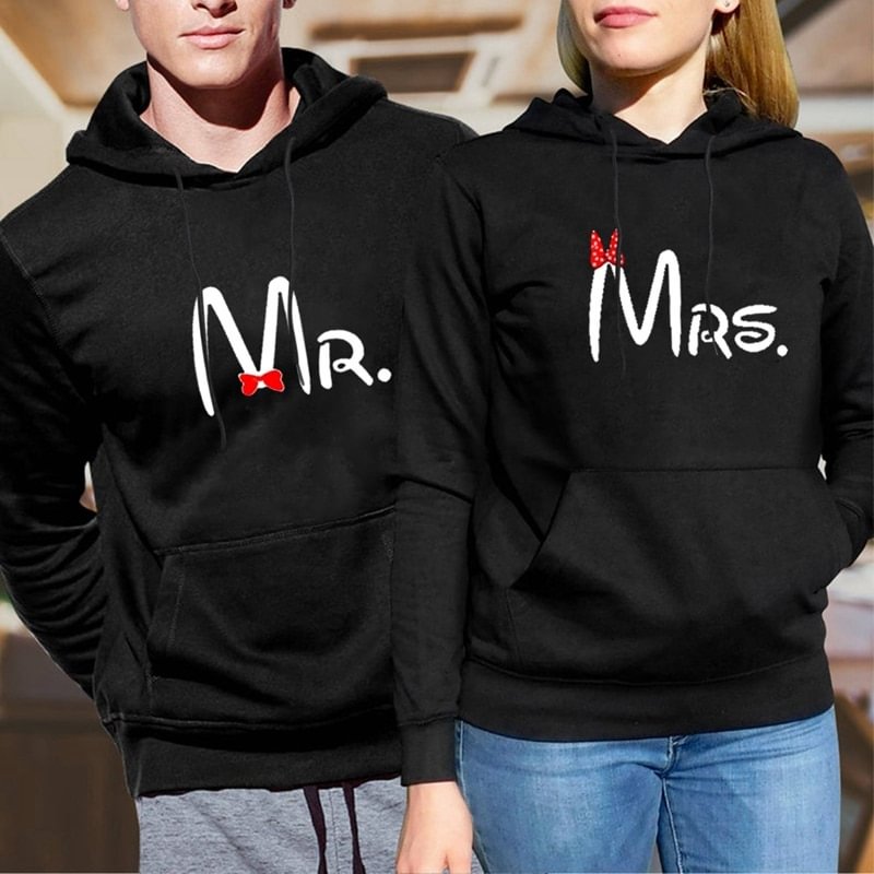MR. MRS. Printed 2PCS Couple Matching Hoodie-VESSFUL