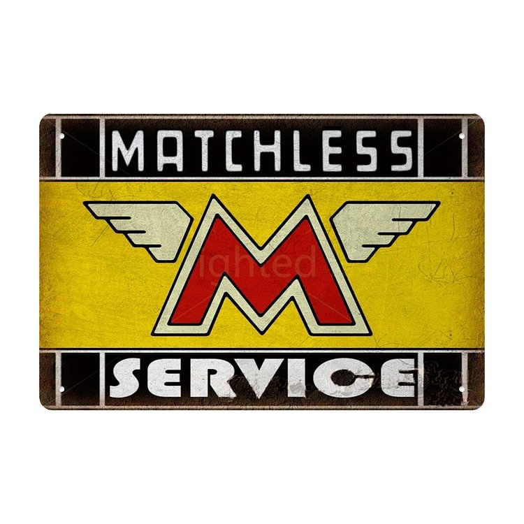 Service de vente de motos Matchless - Enseigne Vintage Métallique/enseignes en bois - 20*30cm/30*40cm