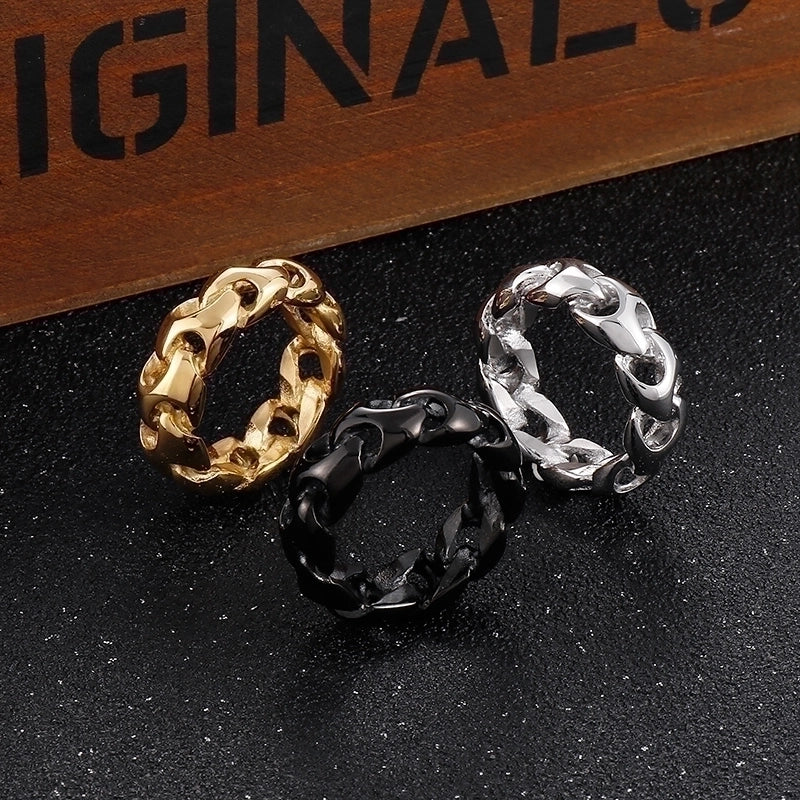 Fashion Solid Color Stainless Steel Rings 1 Piece