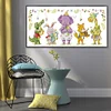 >SALE<Embroidery Eco-cotton Thread 14CT Printed Little Animal Band Cross Stitch59x27cm