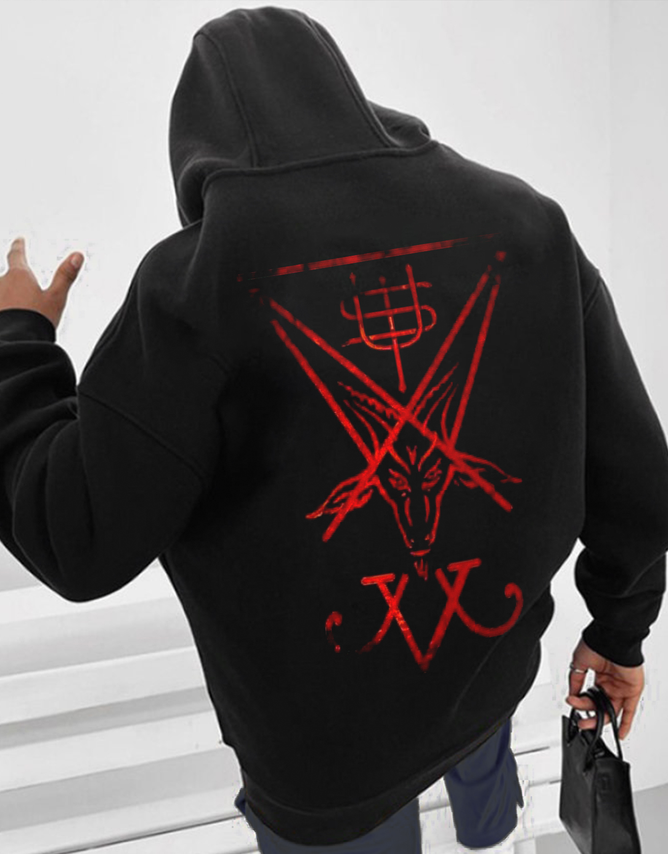 Satan Oversize Large Graphic Hoodie / TECHWEAR CLUB / Techwear