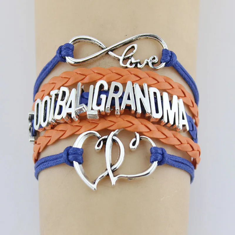 Football Mom/Grandma Multi-Layered Rope Braided Bracelet