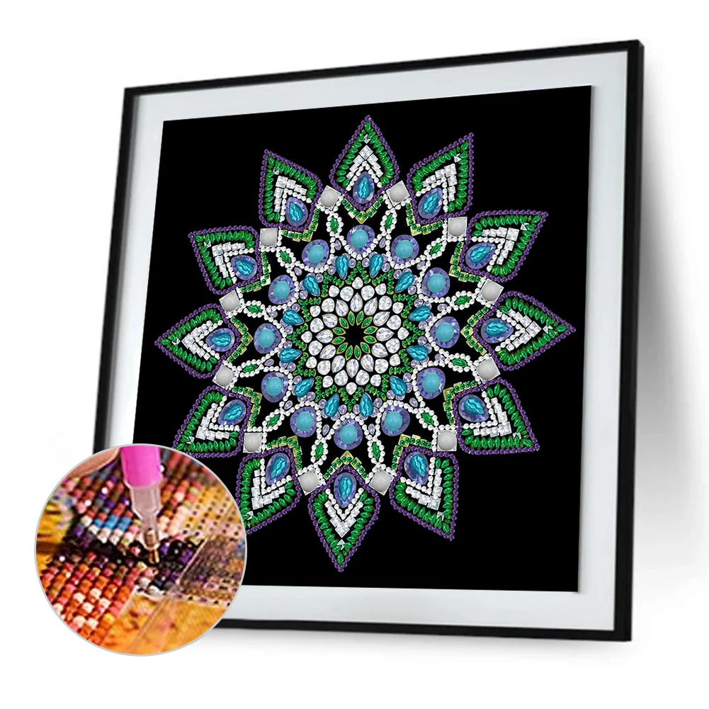 Diamond Painting - Partial Special Shaped Drill - Mandala(Canvas|30*30cm)