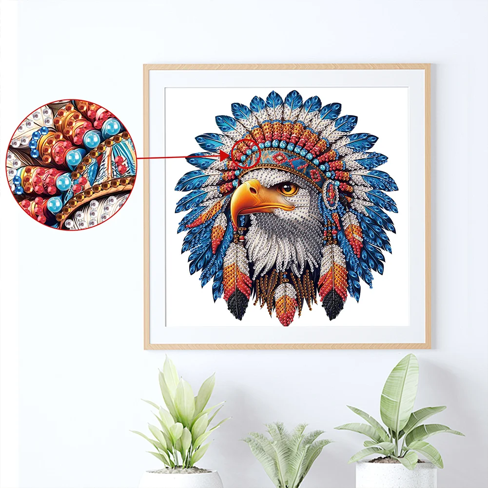 Diamond Painting - Partial Special Shaped Drill - Indian Eagle(Canvas|30*30cm)