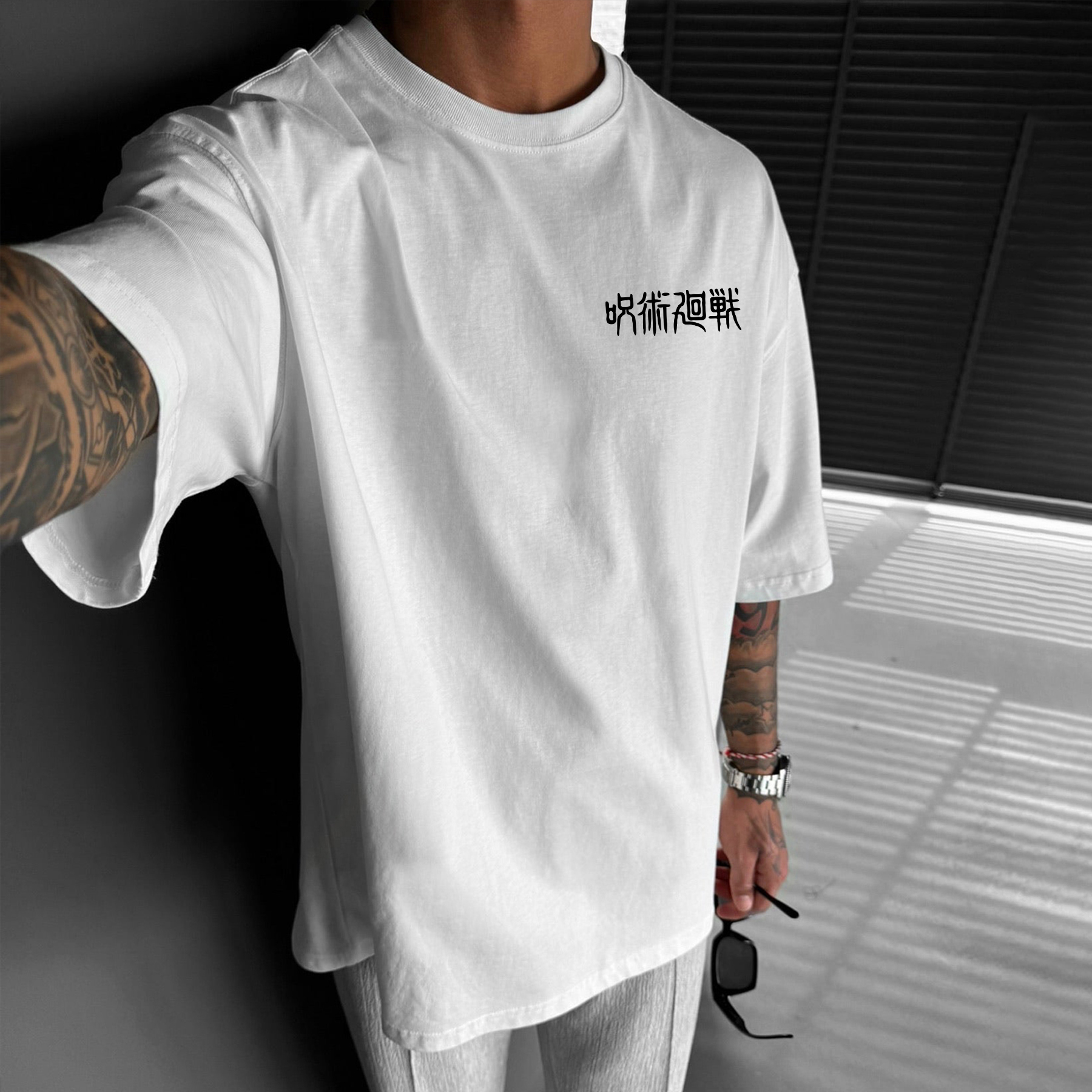 Casual Anime Double-Sided Large Print T-Shirt