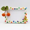 Fruit Flower DIY Building Block Photo Frame Kit,Creative Handmade Assembled Photo Frame Handmade Craft Gift Home Tabletop Display Decor