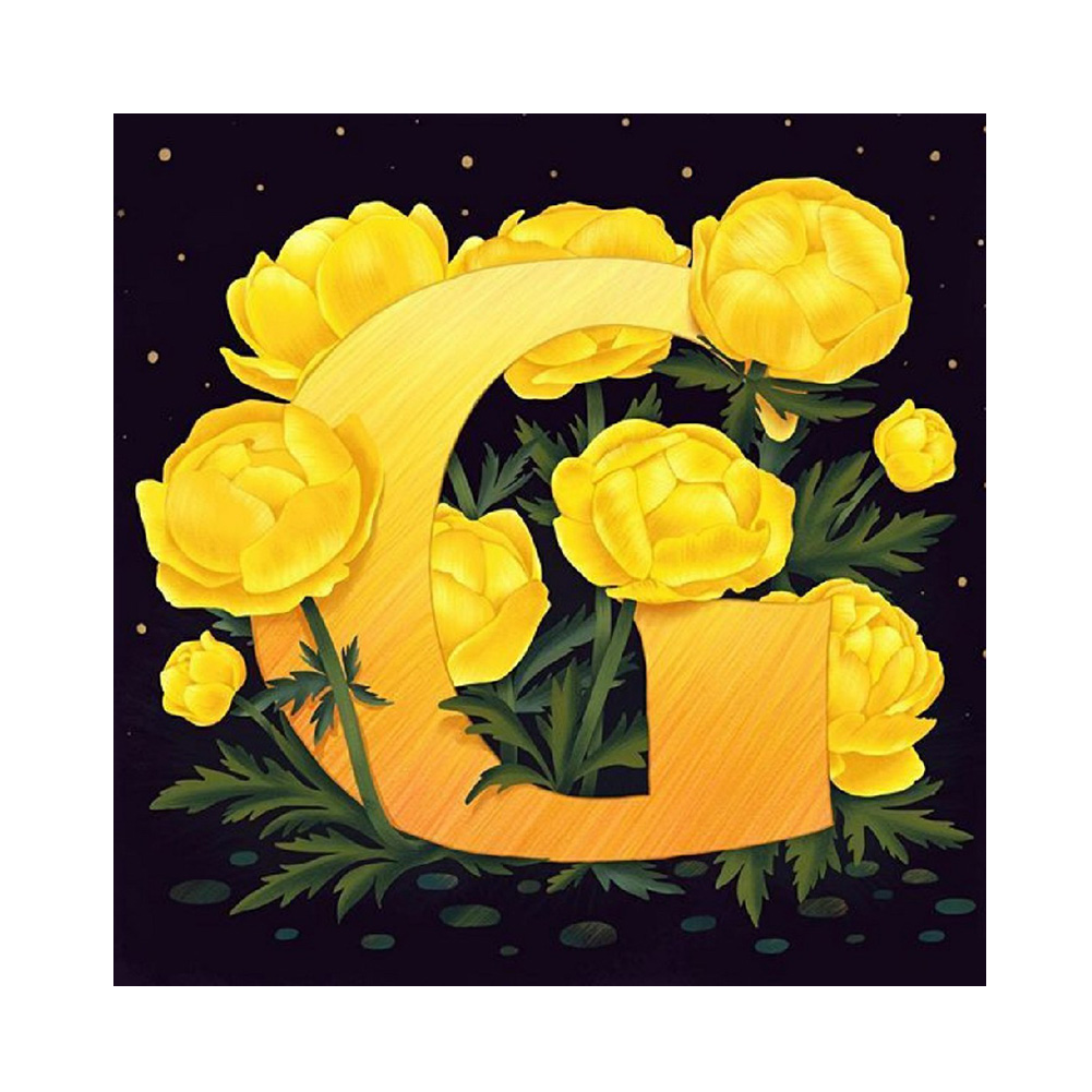 

Flower Letter - Round Drill Diamond Painting - 30*30CM, 501 Original