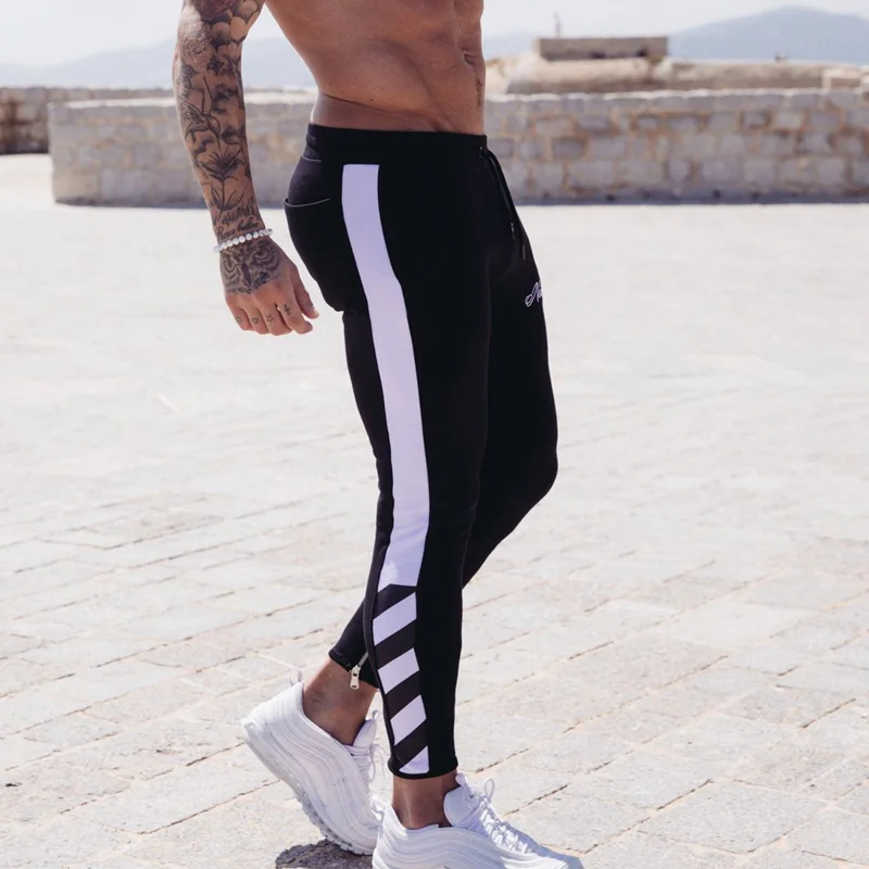 Letter Printed Stripe Comfortable Men's Sports Casual Pants -  