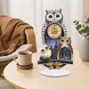(US Local)Acrylic Special Shape Owl Diamond Painting Clock Ornaments Kit for Home Decor