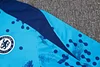 Joyfball 2024/2025 Chelsea Half-Pull Training Suit Lake Blue Football Shirt 1:1 Thai Quality