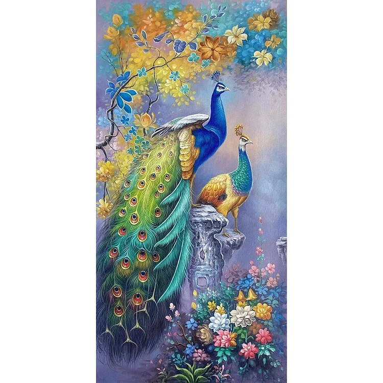 Peacock 11CT Stamped Cross Stitch 40*78CM