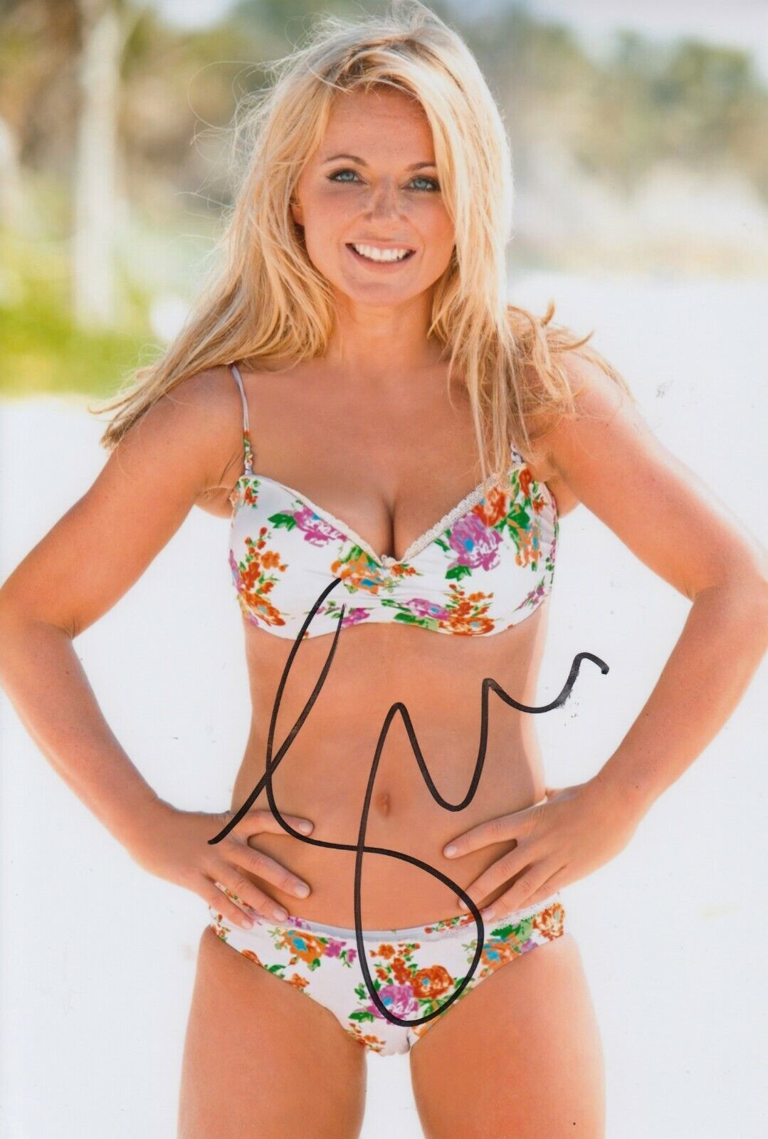 Geri Halliwell Hand Signed 12x8 Photo Poster painting - Spice Girls - Music Autograph.