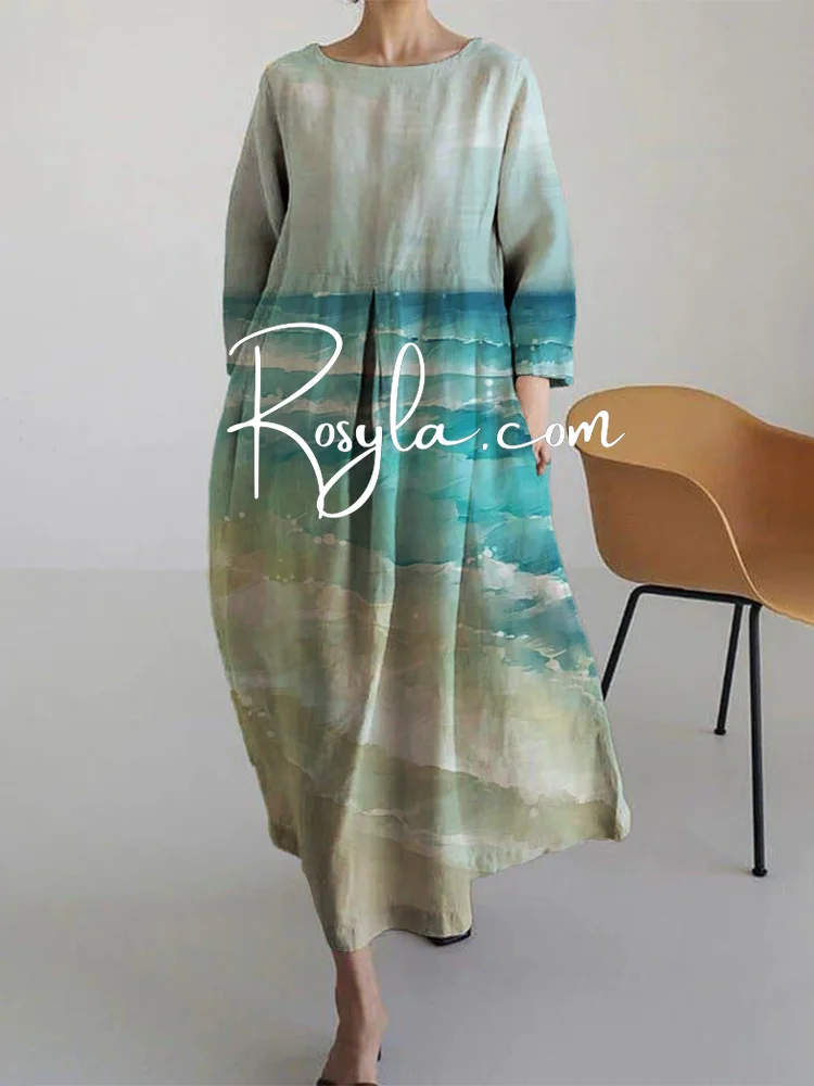 Women's Casual Seaside Print Dress