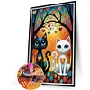 Diamond Painting-DIY Full Round Drill Black White Cats(60*40 CM)