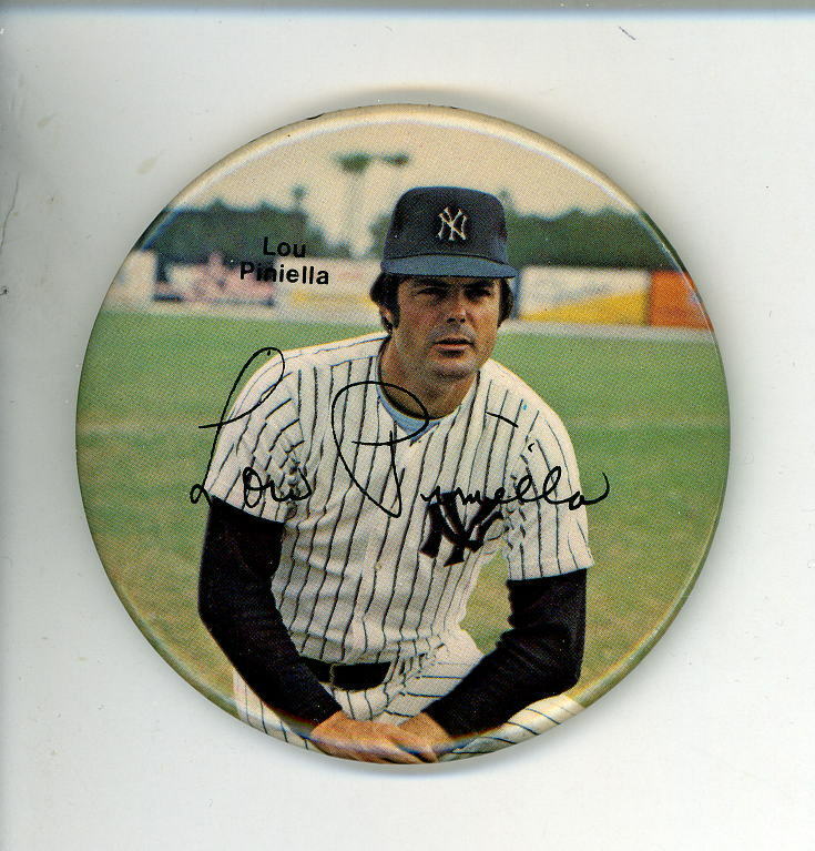 Lou Piniella 1978 Vintage Photo Poster painting Button New York Yankees