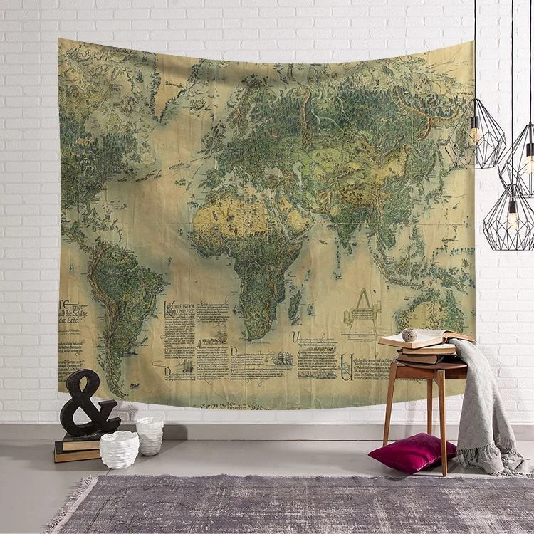 World Map Printed Tapestry Wall Hanging Boho Decor Mandala Wall Cloth Tapestry Yoga Mat Hippie Wall Hanging Tapestry Home Decor