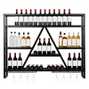 [US Local Warehouse] A-Line Bar Stand Wall Mounted Wine Rack Metal Bottle&Glass Holder Display Shelf
