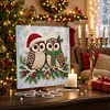 (20x20cm)Owl Xmas Pearl Painting Art Kits With Inner Frame Pearl Gem Paintings Picture Arts Craft for Adults Beginners Home Wall Decor
