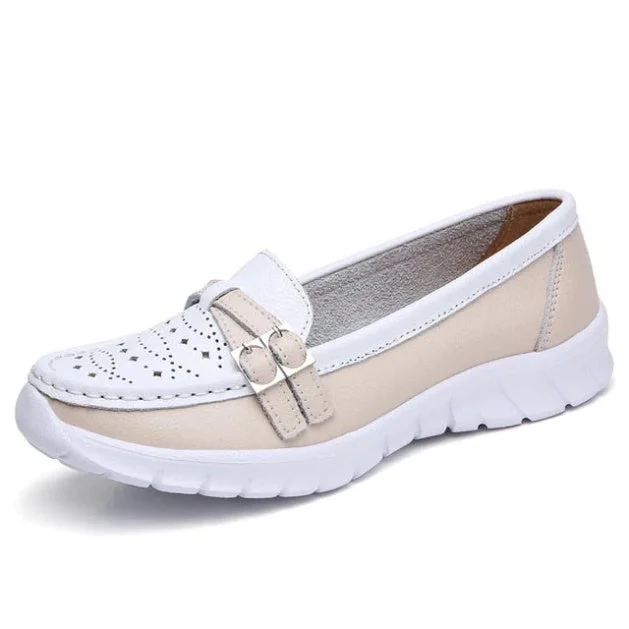 Mary Jane Leather Slip On Ballet Flat shoes