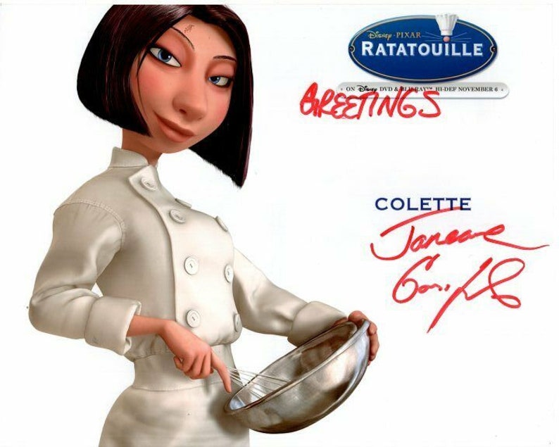 Janeane garofalo signed autographed disney pixar rataouille colette Photo Poster painting