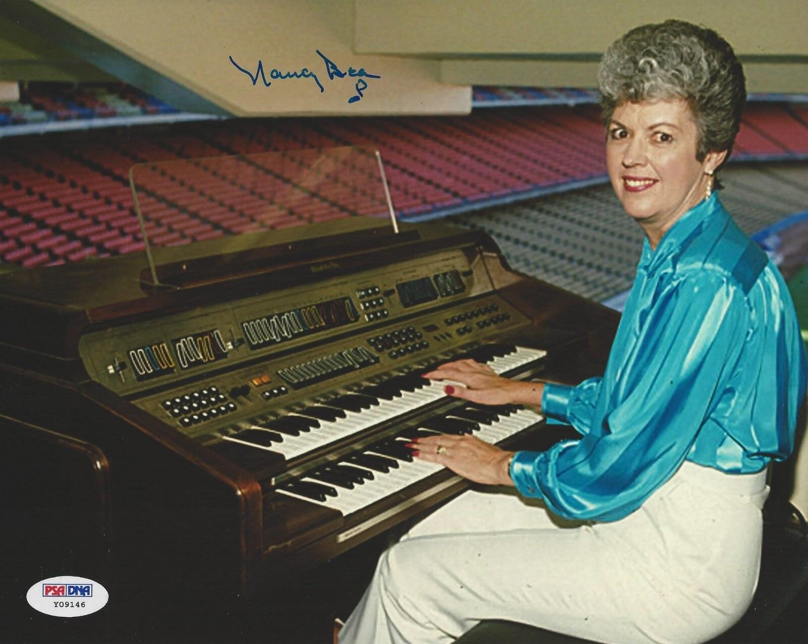 Nancy Bea Hefley Dodgers Organist Signed 8x10 Photo Poster painting PSA/DNA # Y09146