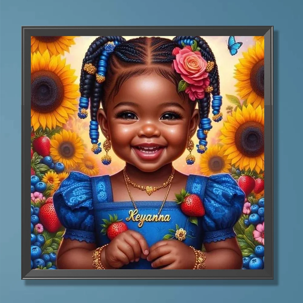 Diamond Painting - Full Round Drill - Black Girl(Canvas|30*30cm)