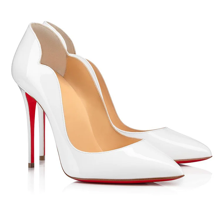 wedding white red bottom heels