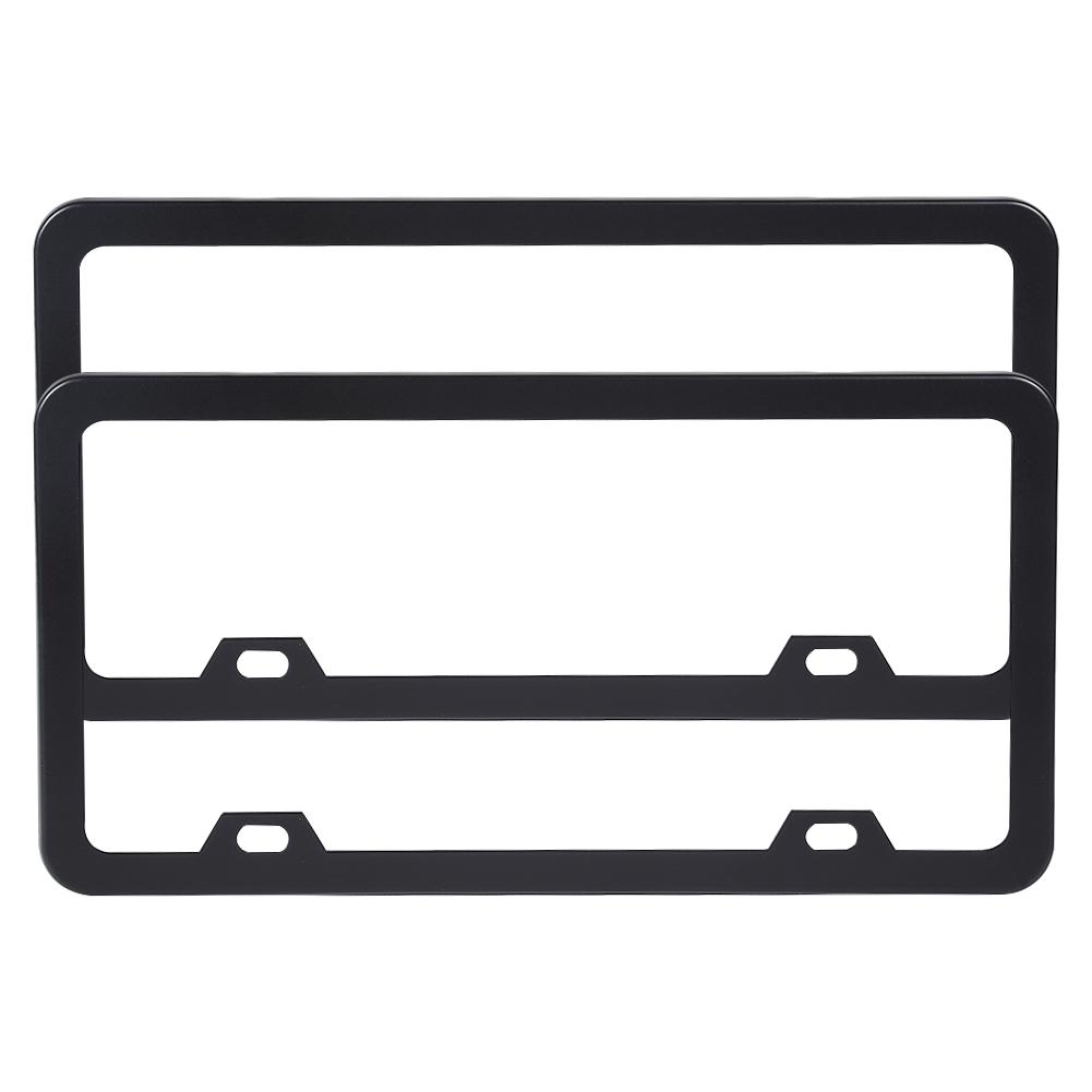 

2x Stainless Steel License Plate Frames 2 Holes US Car Tag Covers (Black), 501 Original