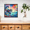 5D DIY Full Round Drill Diamond Painting Goldfish and Cat Home Decor 40x40cm