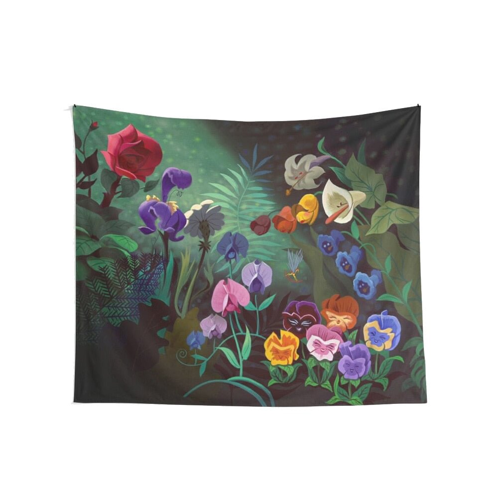 Plant illustration tapestry botanical Wildflower Tapestry Wall Hanging Flower Tapestries Colorful Psychedelic INS Home Decor