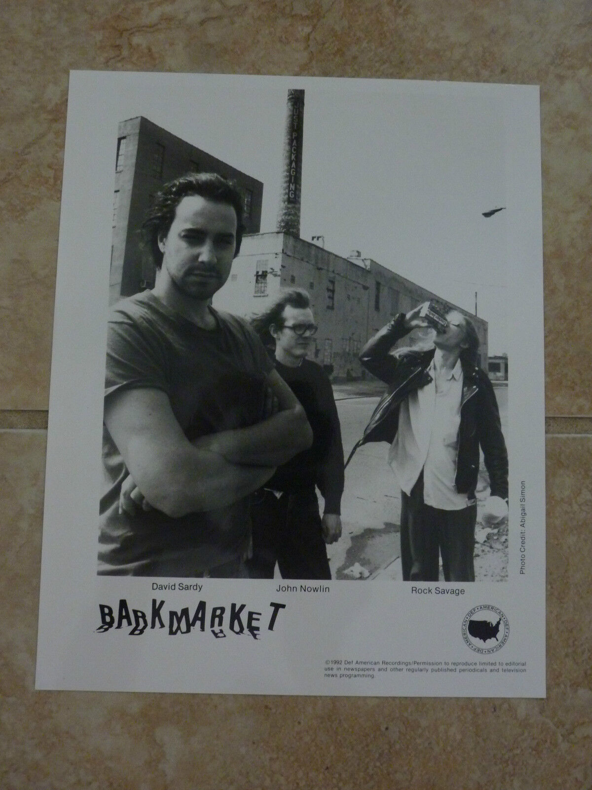 Barkmarket 1992 8x10 B&W Publicity Picture Promo Photo Poster painting