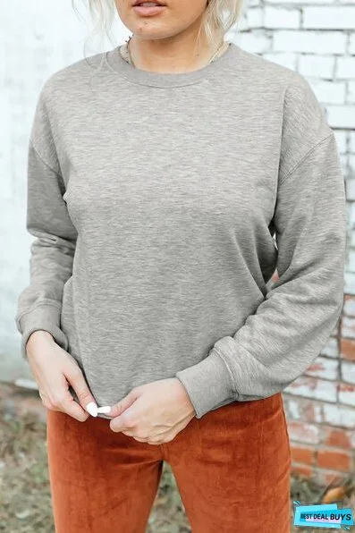 Round Neck Dropped Shoulder Sweatshirt