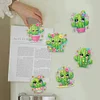 (US Local)6Pcs Acrylic Cactus DIY Diamond Painting Fridge Stickers Craft Kit