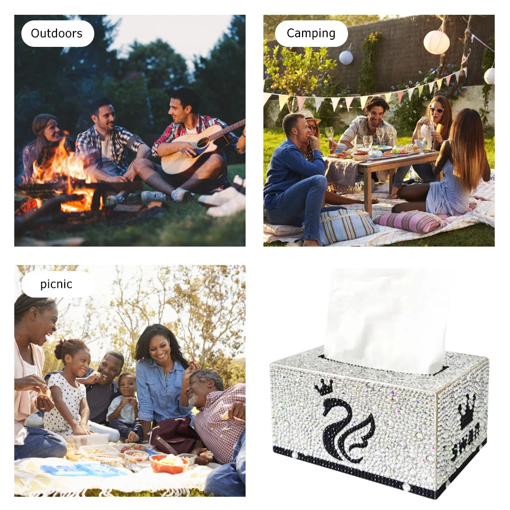 DIY Diamond Painting Tissue Box - Swan