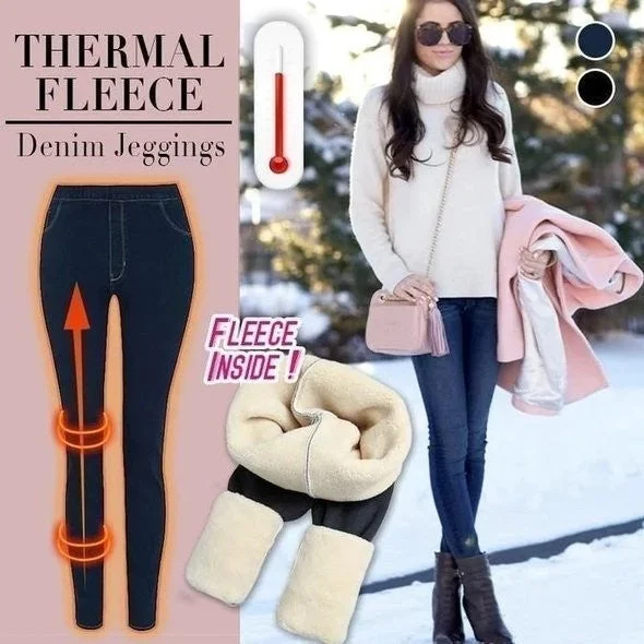 Thermal Fleece Denim Jeggings