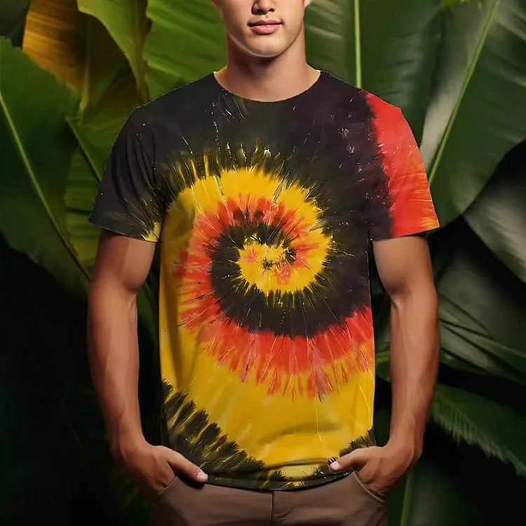 Men's Loose Printed Short Sleeve Crew Neck T-Shirt