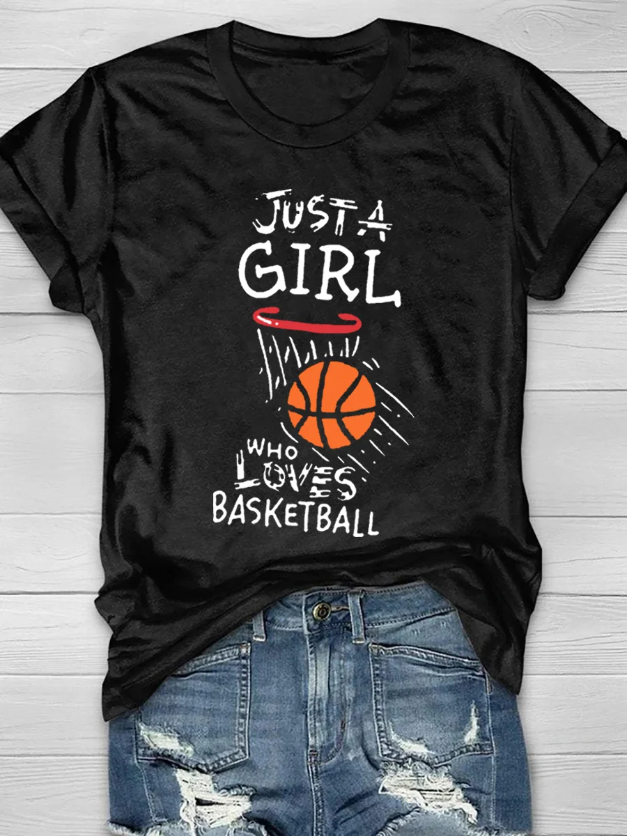 Just A Girl Who Loves Basketball Short Sleeve T-Shirt