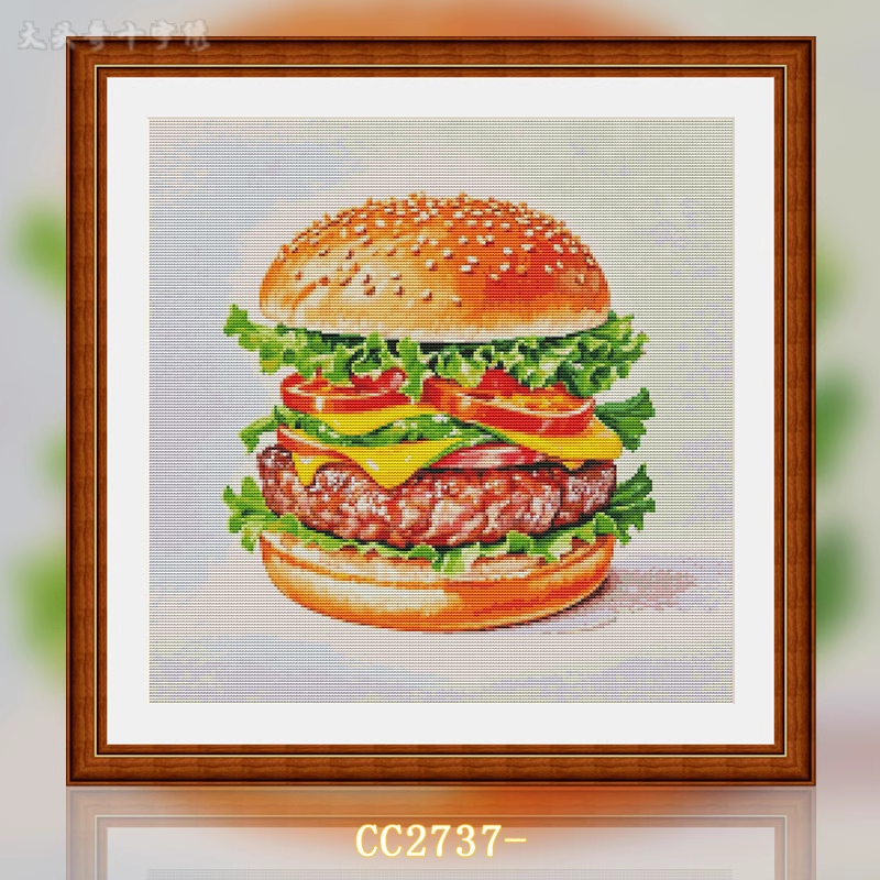 【CC2737- American Burger in the Gourmet Series】 Painting Fairy Cross Stitch