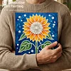 (25x25cm)DIY Sunflower Framed Handmade Pearl Painting Art Craft Kit Living Home Decor