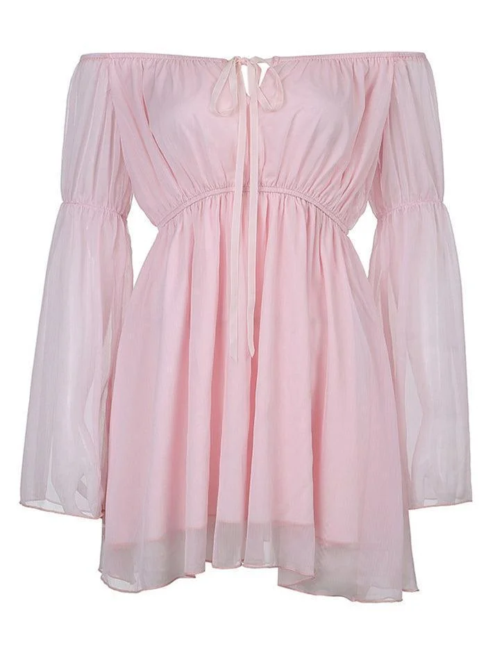 Brownm Long Sleeve Corset Mini Dress