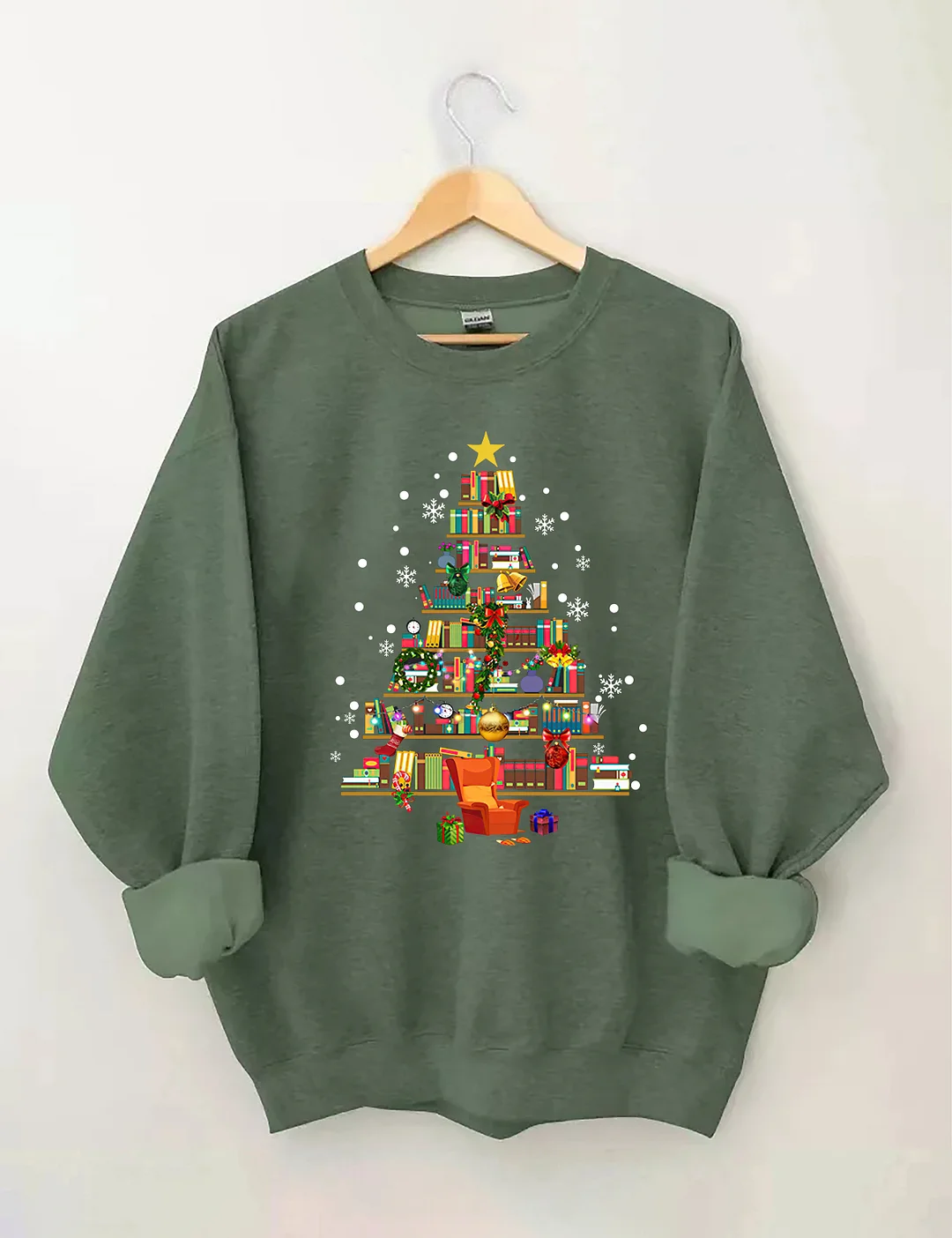 Book Christmas Tree Sweatshirt