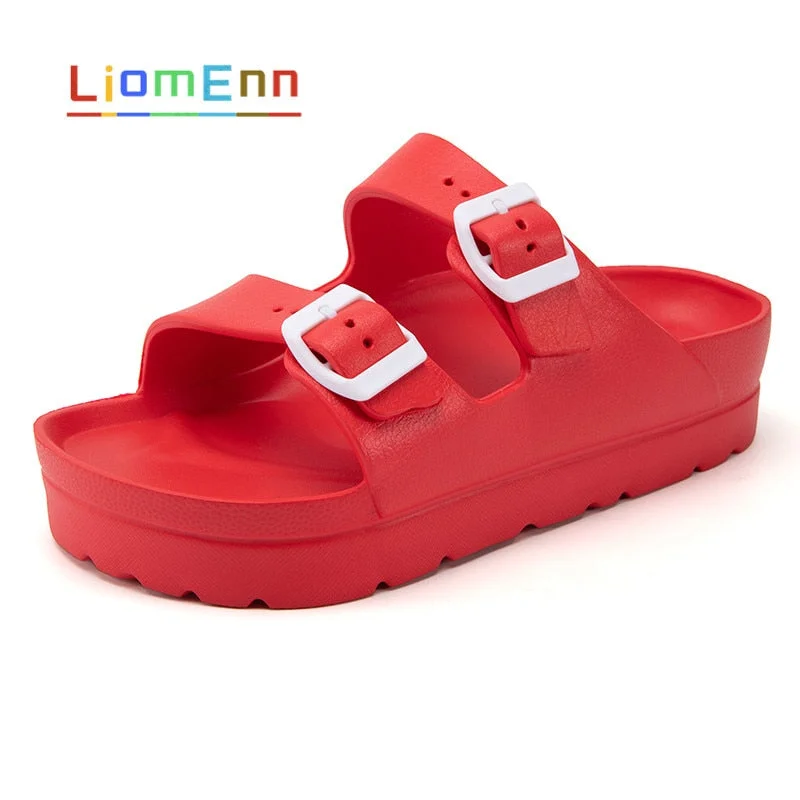 Summer Platform Slippers Women Shoes EVA Home House Slippers 2021 Pink White Black Casual Beach Sandals Slides Female flip flops
