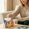 (24cm)Diamond Art Tissue Box DIY PU Napkin Cover for Home(god bless america)