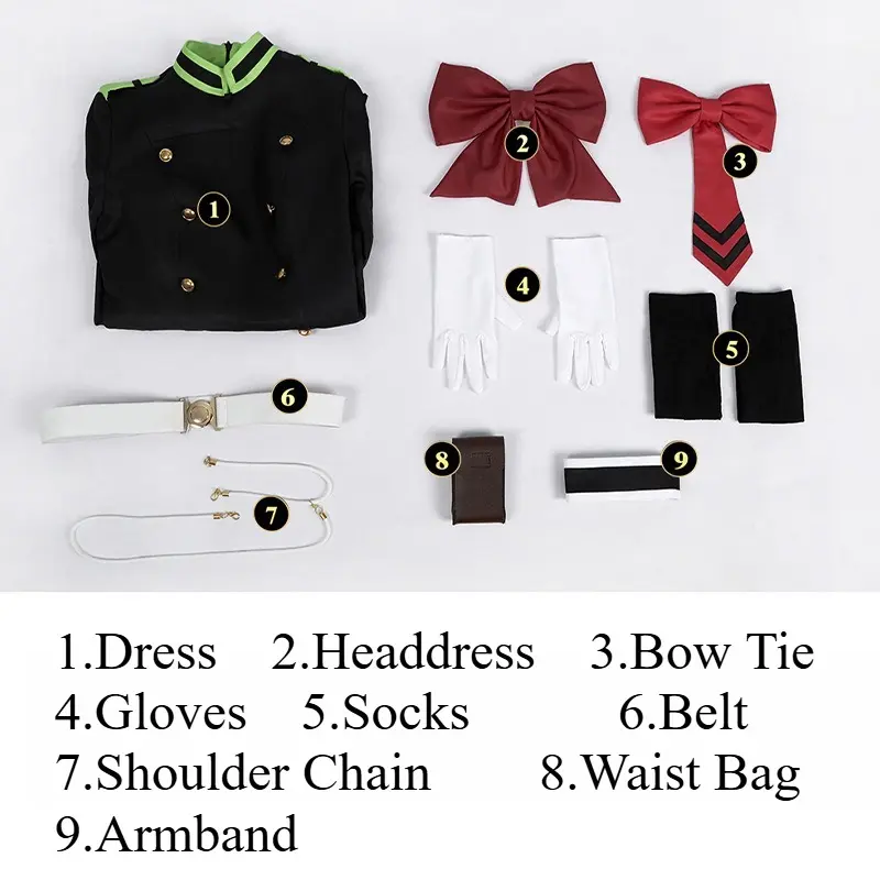 [Wetrose] Pre-Order Seraph of The End Vampire Reign Shinoa Hiiragi Mitsuba Sangu Uniform Cosplay Costume