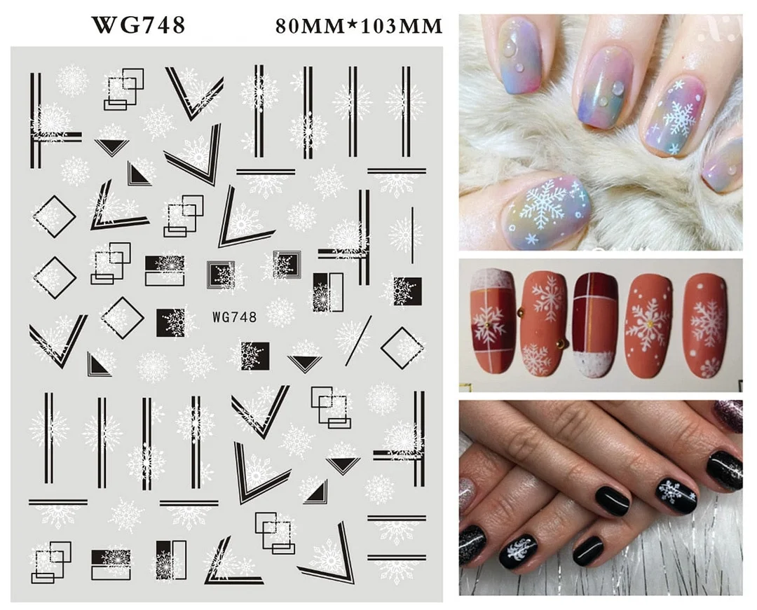 1PC Fall Leaf Flowers Line 3D Nail Sticker Mape Leaves Waves Pattern Decals Slider DIY Nail Art Decoration Wraps For Manicures-Nail Inspo