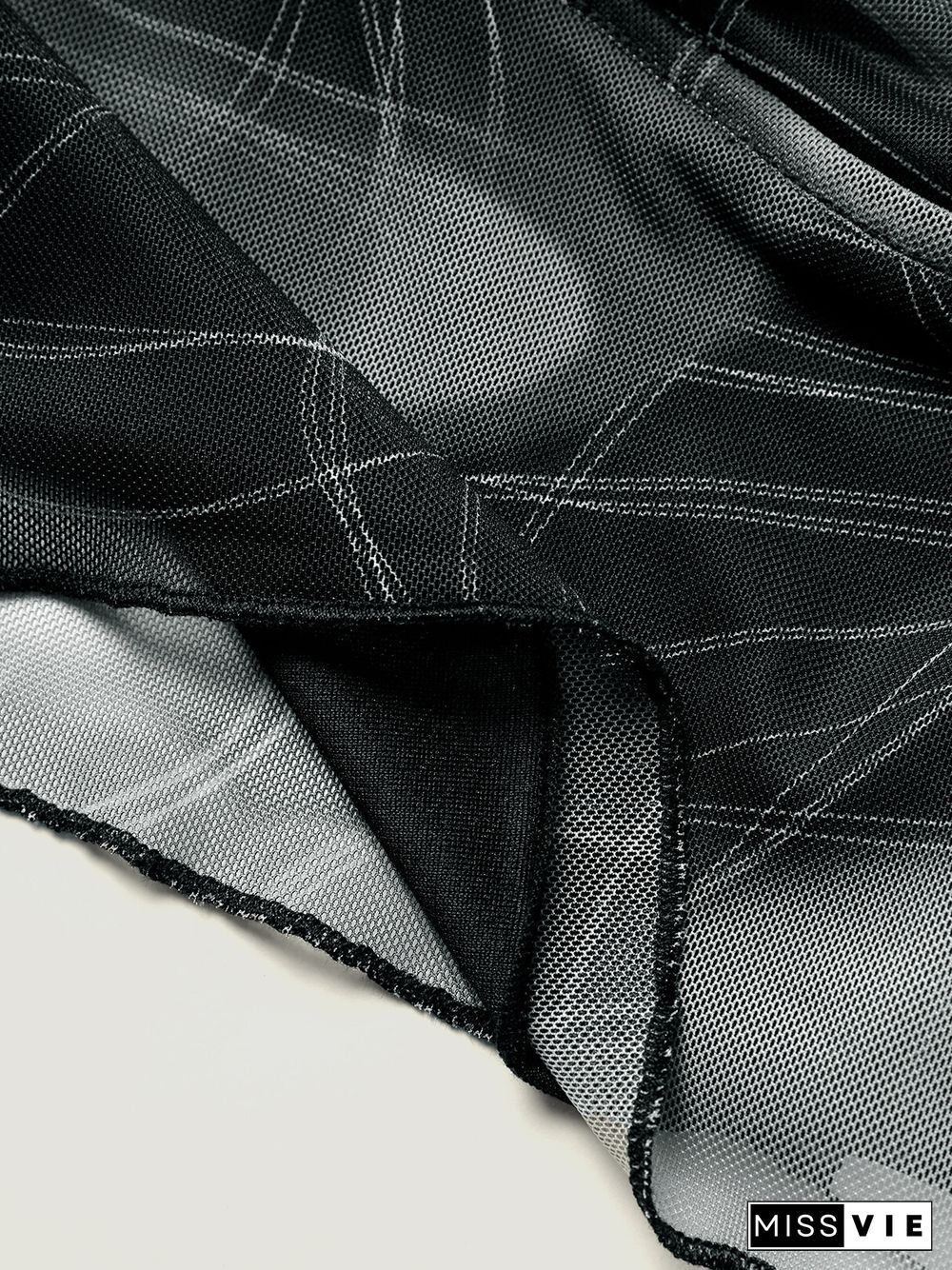 Print Lettuce Trim Short Sleeve Sqaure Collar Crop Top