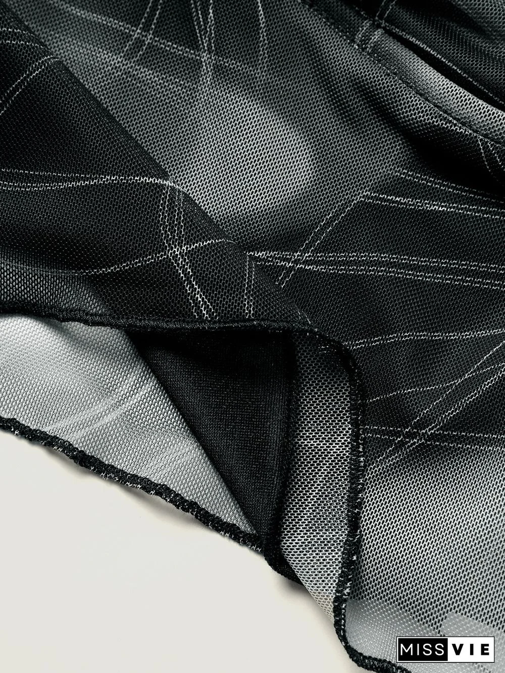 Print Lettuce Trim Short Sleeve Sqaure Collar Crop Top