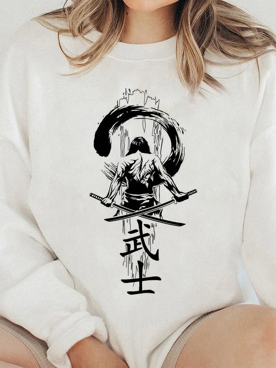 Japanese Samurai Print Sweatshirt / DarkAcademias /Darkacademias