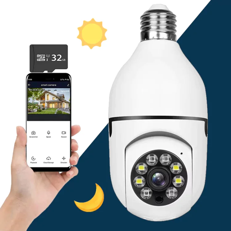 Smart Wifi Indoor Outdoor Light Bulb Security Camera with 32G TF card | AvasHome